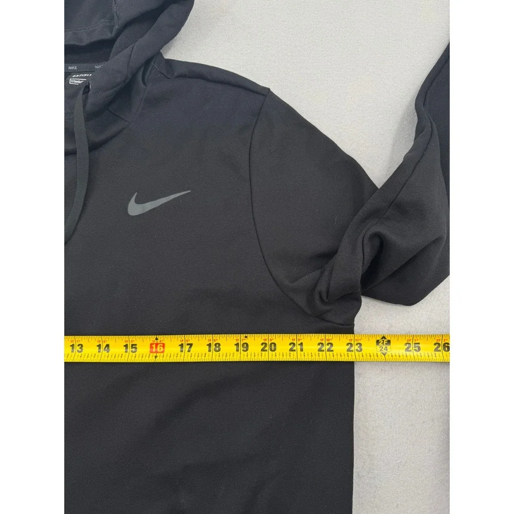 Nike Mens XL Dri-FIT Hoodie Black Pullover Gym Training Sweatshirt CU6214-010